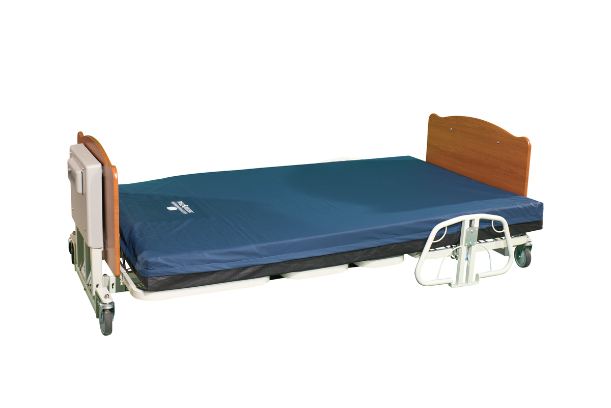 Med-Mizer ComfortWide EX8000 bariatric bed with mattress, wood boards and pivot rail
