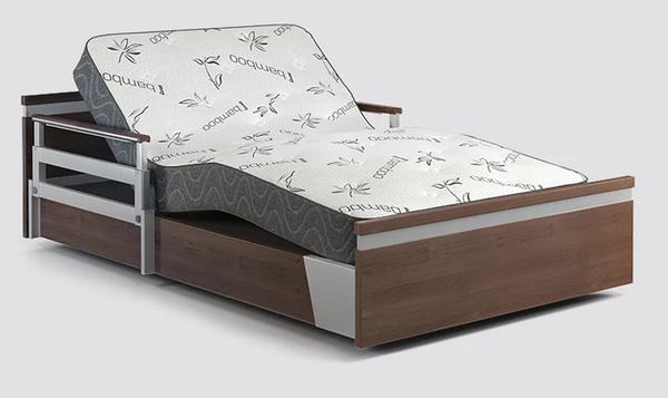 SonderCare Aura premium hospital bed in espresso wood